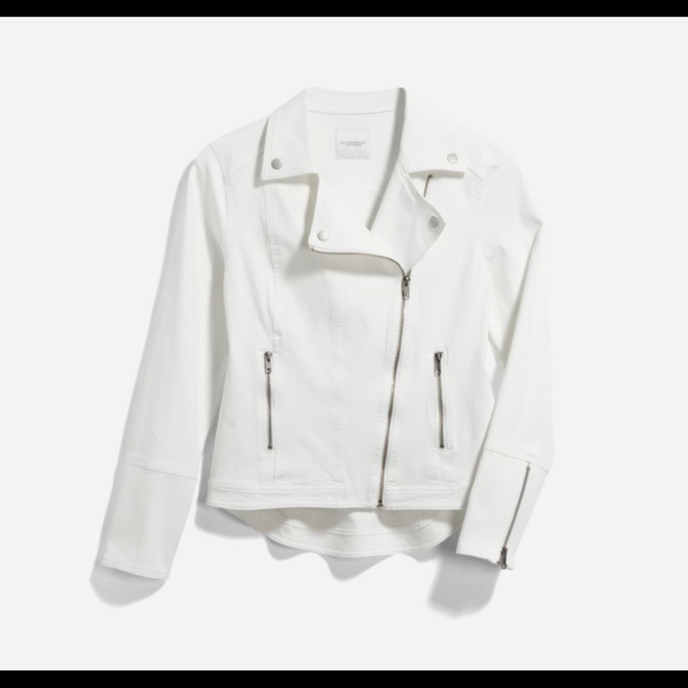 Liverpool White Moto Denim Jacket